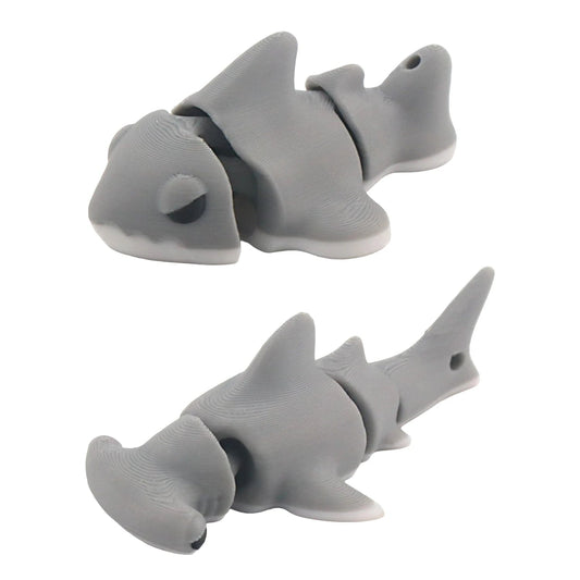 3D printed hammerhead shark+shark, with movable joints, simulating marine life models Elk-Valley 3D