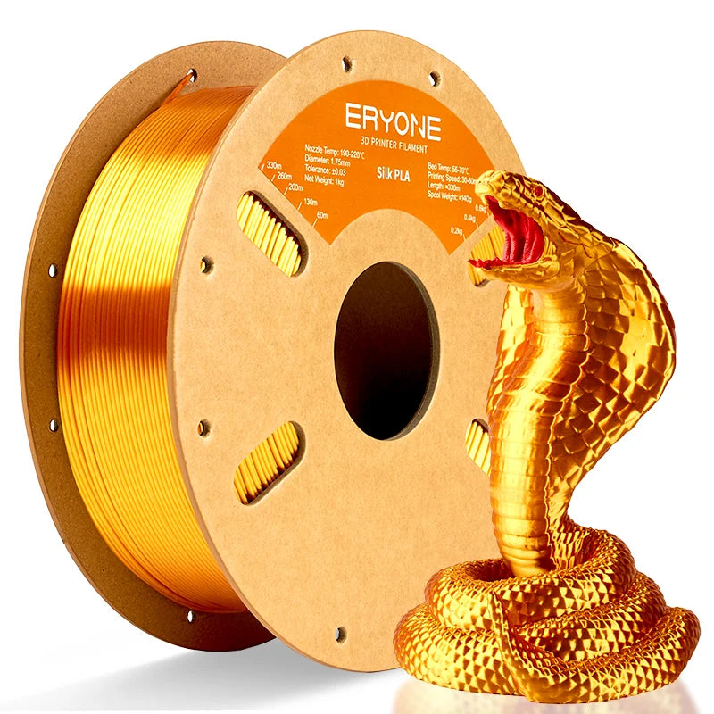 ERYONE 1KG Silk PLA 3D Printer Filament 1.75mm, Premium Silk Shiny Finish Single Color, Glossy Smooth Surface 1kg Spool Elk-Valley 3D