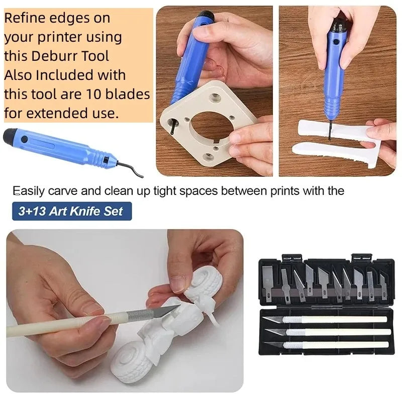 3D Model Grinding Tool Deburring Engraving Knife Kit Carving Tool DIY File Cutter Scraper Trimming Tool 3D Print Tool Kit ﻿