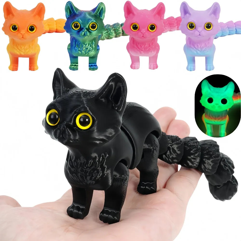 3D Printed Cute Cats Tail Joint Movable Kawaii Kitten Ornament Room Decor Car Decorations Desktop Decorations Gifts To Friends Elk-Valley 3D