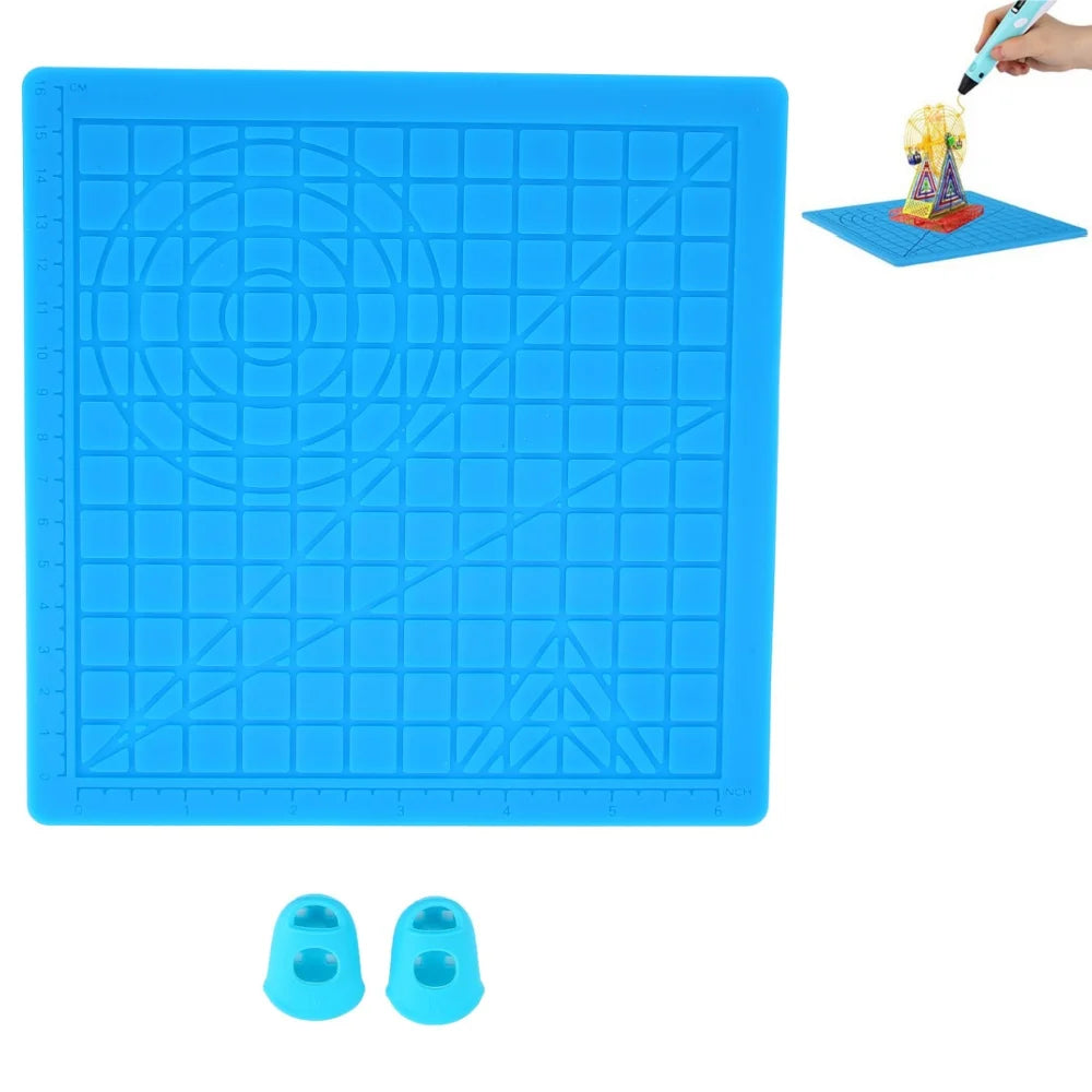 3D Printing Pen High-Temperature Silicone Tray 3D Design Mat Flexible and Resilient Convenient Silicone Template Pad Elk-Valley 3D