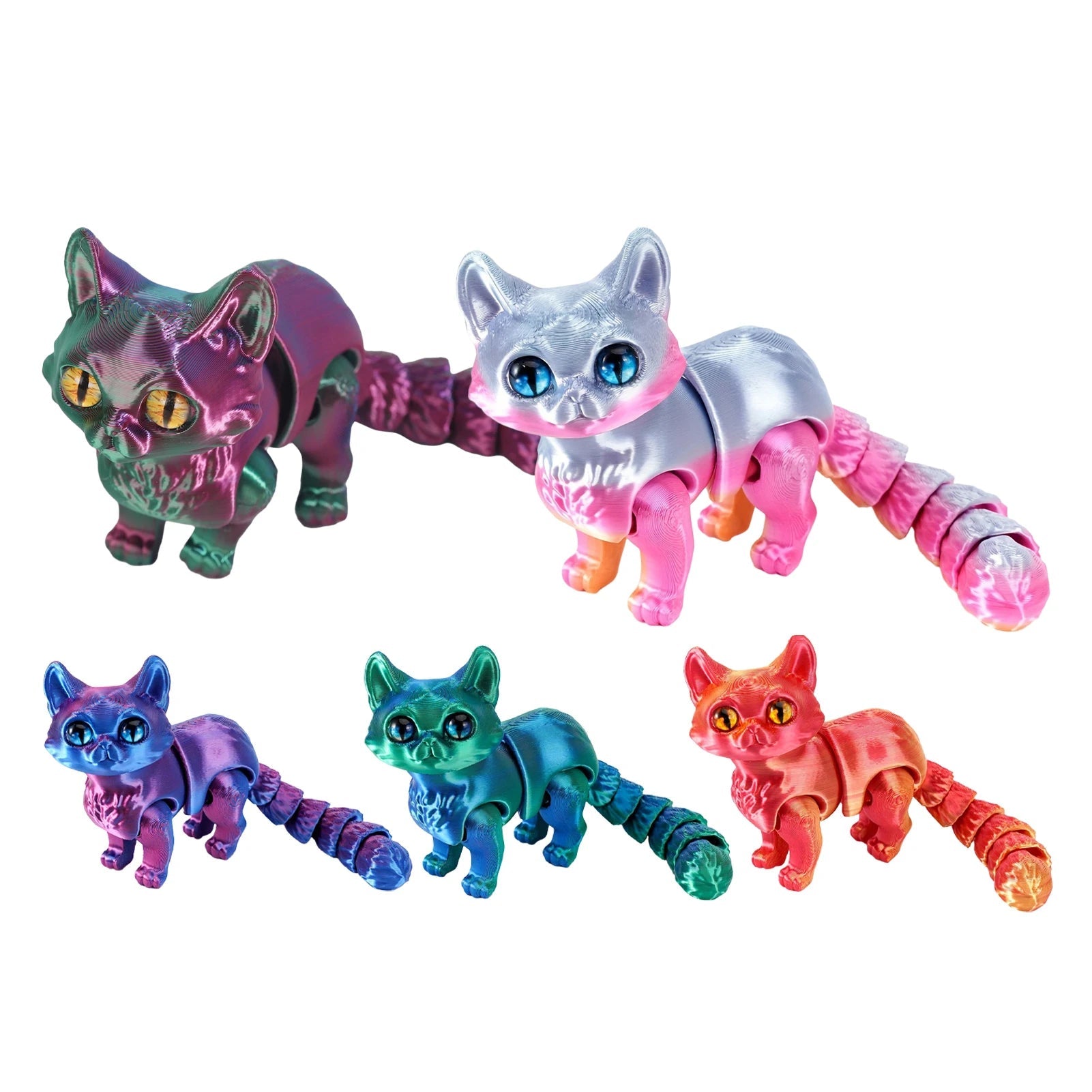 3D printed cats, 3D animals for stress relief, desktop decorations suitable for office workers, and small ornaments for adults Elk-Valley 3D