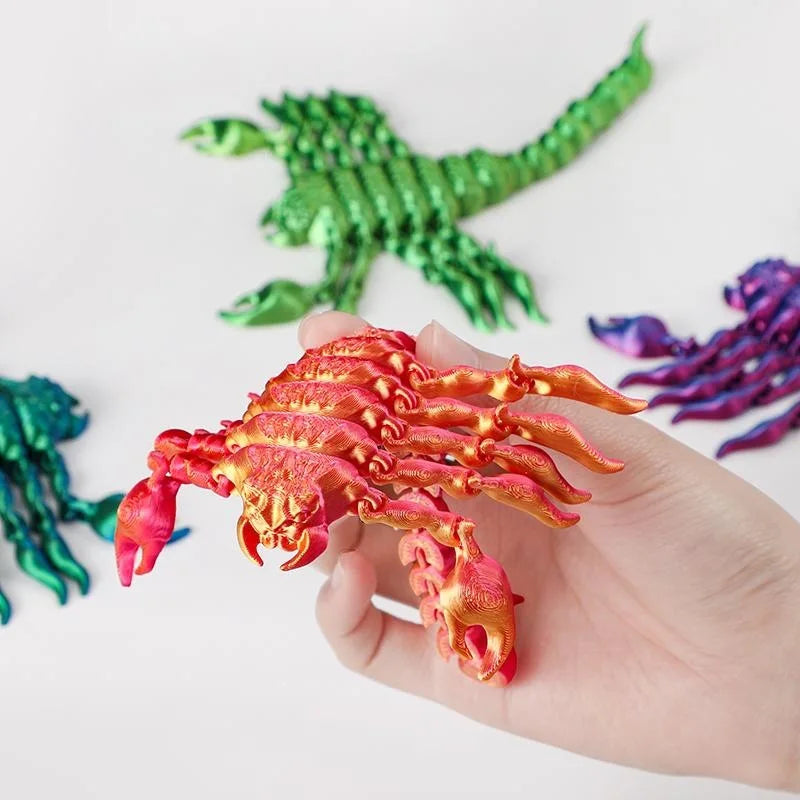 Scorpion 3D Printing Simulation Animal Model Toy Joint Movable Scorpion Ornament Children's Toy Gift Fish Tank Landscaping Craft Elk-Valley 3D