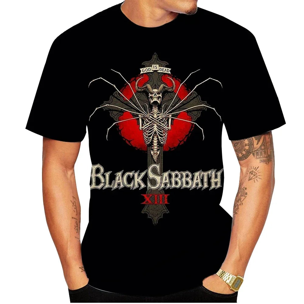 3D Printed Summer Fashion Street Hip-hop Trend Cool Black Casual T-shirt Men's Top Elk-Valley 3D
