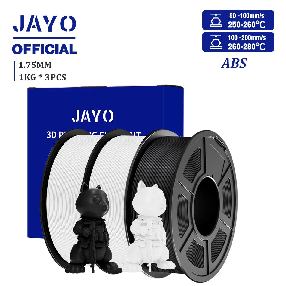 JAYO ASA / ABS / Easy ABS Filament 1.75mm 1KG 3D Filament Low Printing Temperature ABS 3D Printer Filament Excellent Resistance Elk-Valley 3D