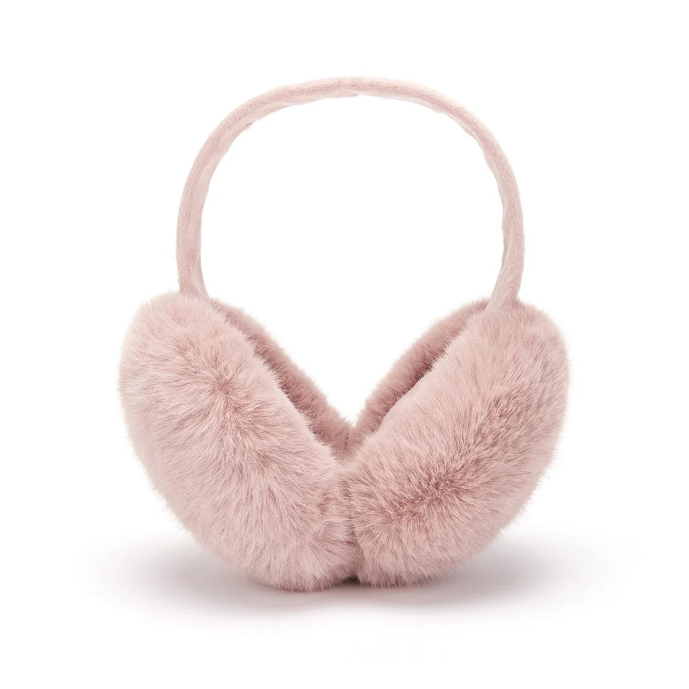 Anjj High Quality Earmuffs Faux Rabbit Fur Hang Ear Cover Warm Winter Ear Muffs Fur Earmuffs Unisex Adult Ear Warmer Fold Elk-Valley 3D