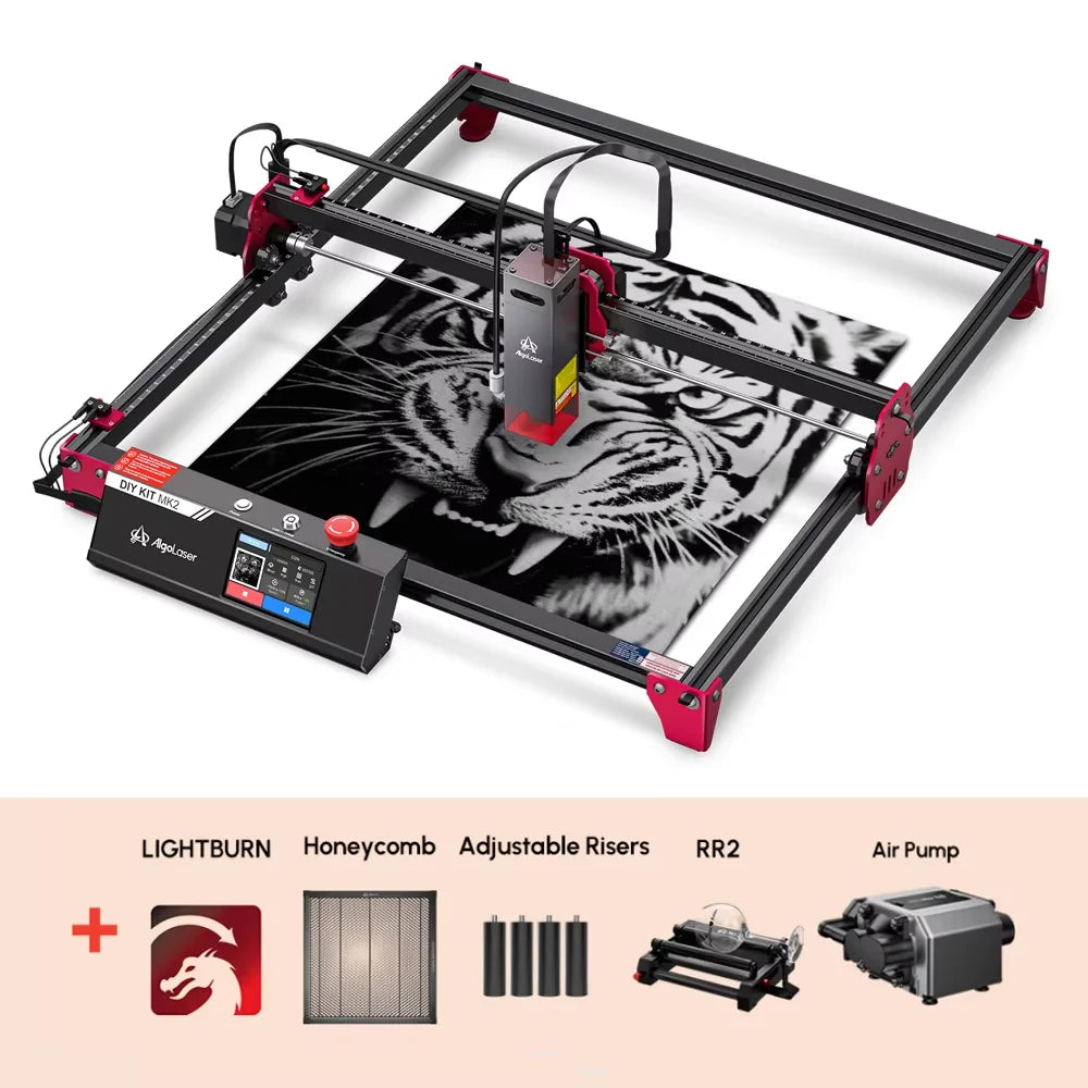 Algolaser DIYKIT MK2 40*43cm CNC Laser Cutter Engraver Air Aissit WiFi Table Metal Acrylic Wood Laser Cutting Engraving Machine Elk-Valley 3D