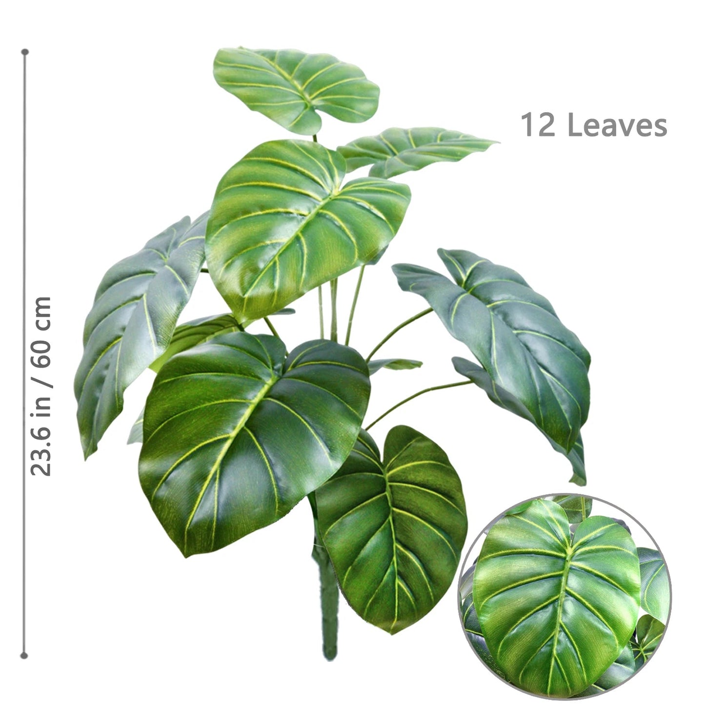 52-104cm(40.94in)  Artificial Monstera Plant Fake Palm Tree Plastic Turtle Leaf Green Plant for Home Garden Room Office Decor Elk-Valley 3D