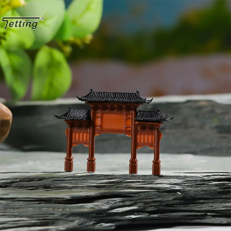 Miniature Archway Statue Ancient Building Model Japanese Garden Decor Fish Tank Decor Memorial Gate Mini Aquarium Decorations Elk-Valley 3D