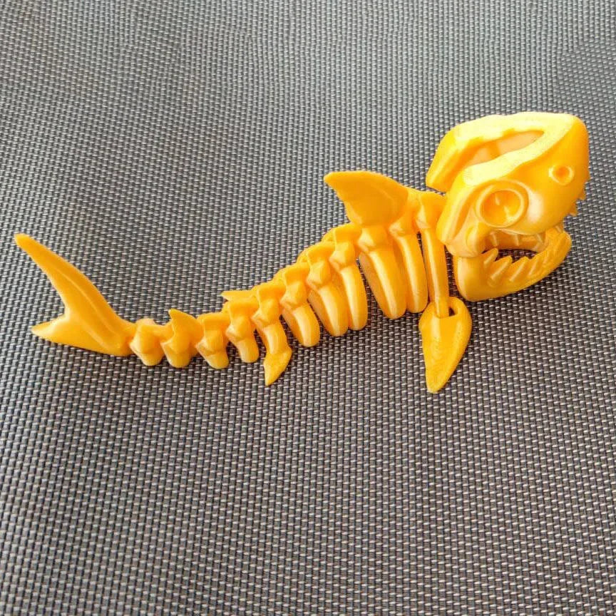 3D Printed Baby Shark, Skeleton Crocodile Skeleton Model Jointed Full Movable Birthday Gift Realistic Animals Decorative Desktop Elk-Valley 3D