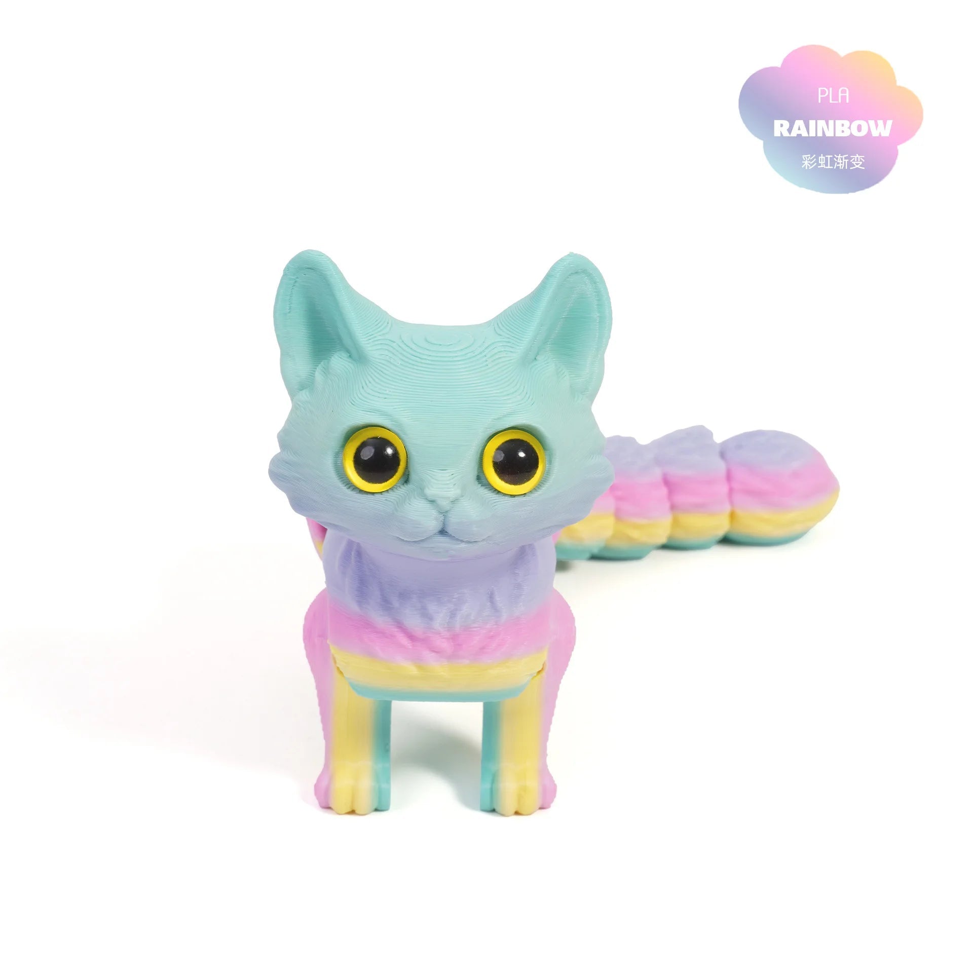 3D Printed Cute Cats Tail Joint Movable Kawaii Kitten Ornament Room Decor Car Decorations Desktop Decorations Gifts To Friends Elk-Valley 3D