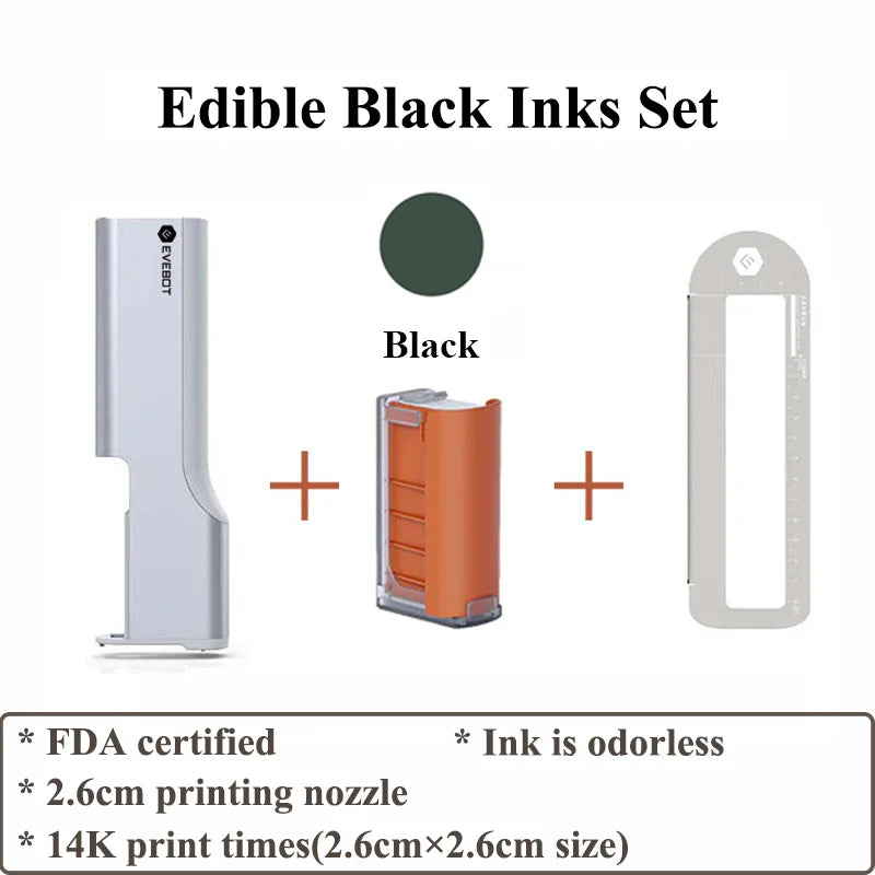 Evebot Food-grade Portable PrintPen Handheld Inkjet Printer Specifically for Food Surfaces Perfect for Coffee Macaron Cakes Elk-Valley 3D