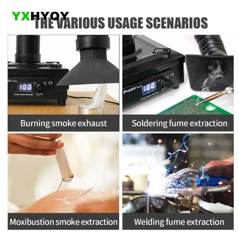 Pro'sKit SS-596G Desktop Smoke Purifier 3-layer Filter Element Suitable for Mobile Phone Repair Welding and Solder Smoke Exhaust Elk-Valley 3D