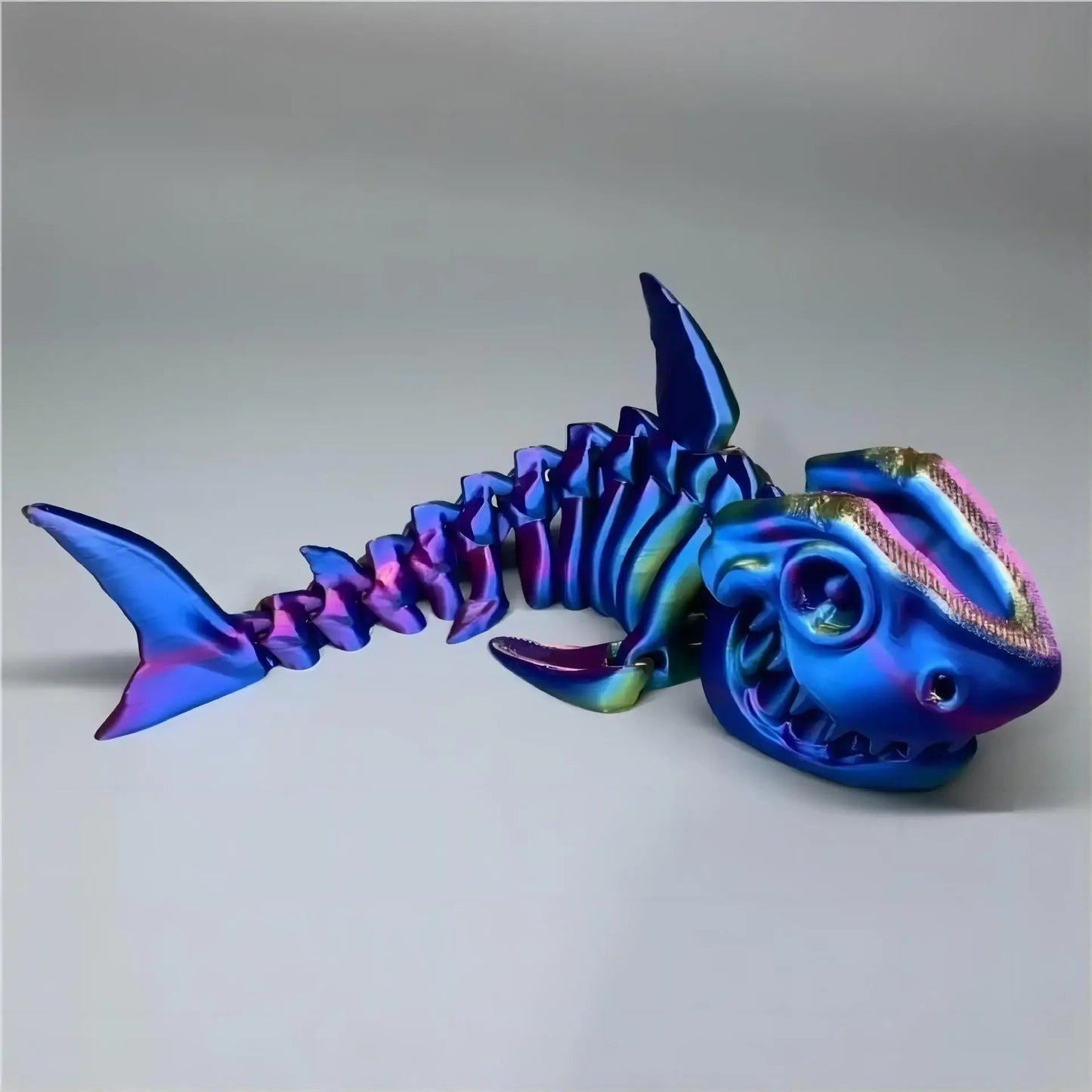 3D Printed Baby Shark, Skeleton Crocodile Skeleton Model Jointed Full Movable Birthday Gift Realistic Animals Decorative Desktop Elk-Valley 3D
