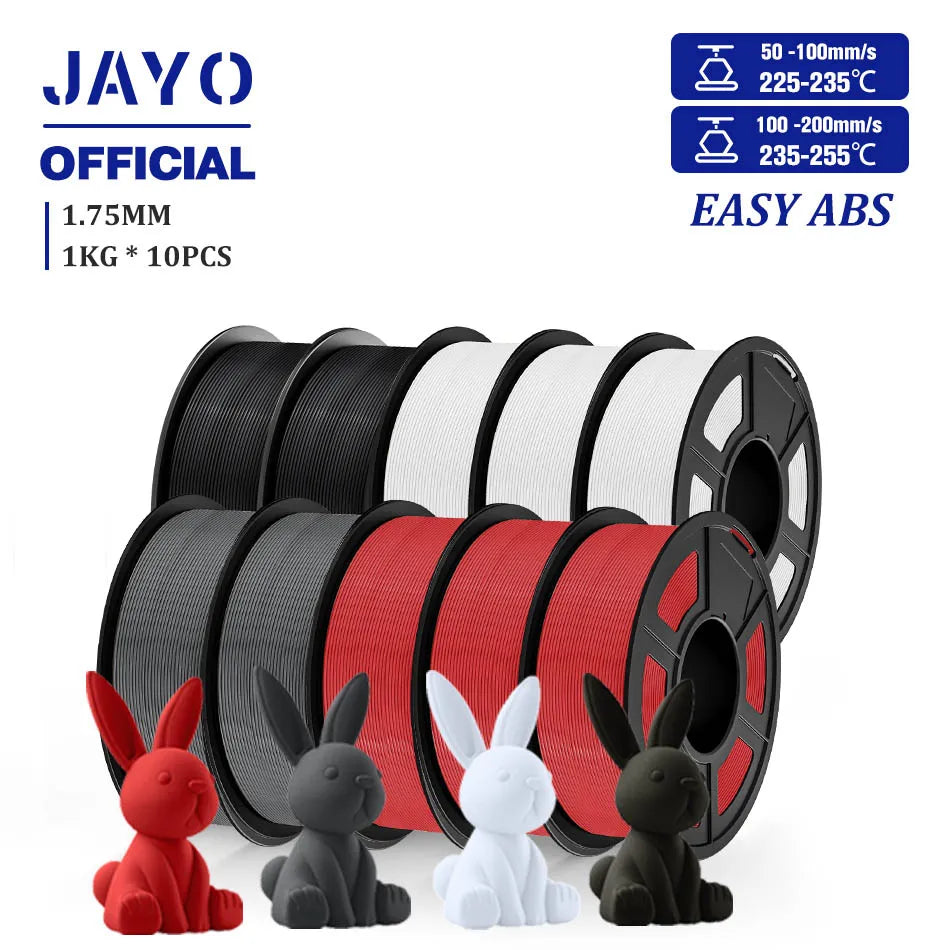 JAYO ASA / ABS / Easy ABS Filament 1.75mm 1KG 3D Filament Low Printing Temperature ABS 3D Printer Filament Excellent Resistance Elk-Valley 3D