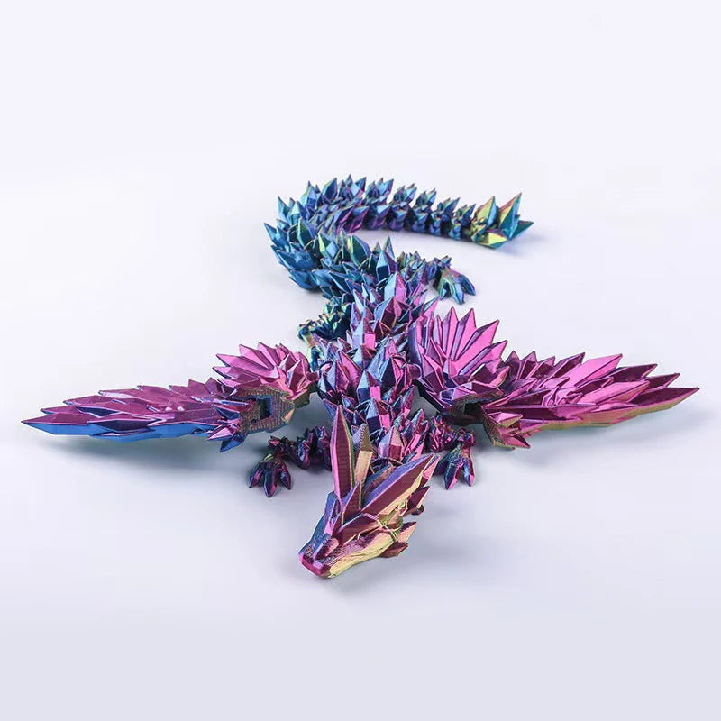15cm 3D Printed Dragon Movable Wings Office Desktop Accessory Creative Home Decor Perfect Christmas Present Holiday Gift Toy Elk-Valley 3D