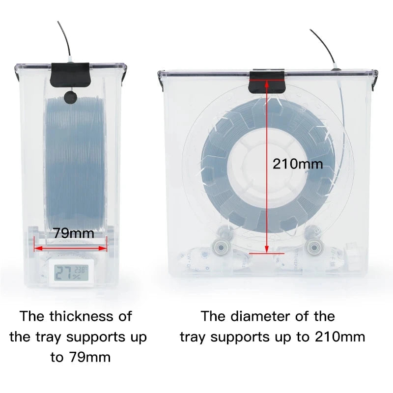 3D Printer Parts Filament Dryer Box Airtight Moisture-Proof Real-Time Monitoring Tool Storage Box Holder Elk-Valley 3D