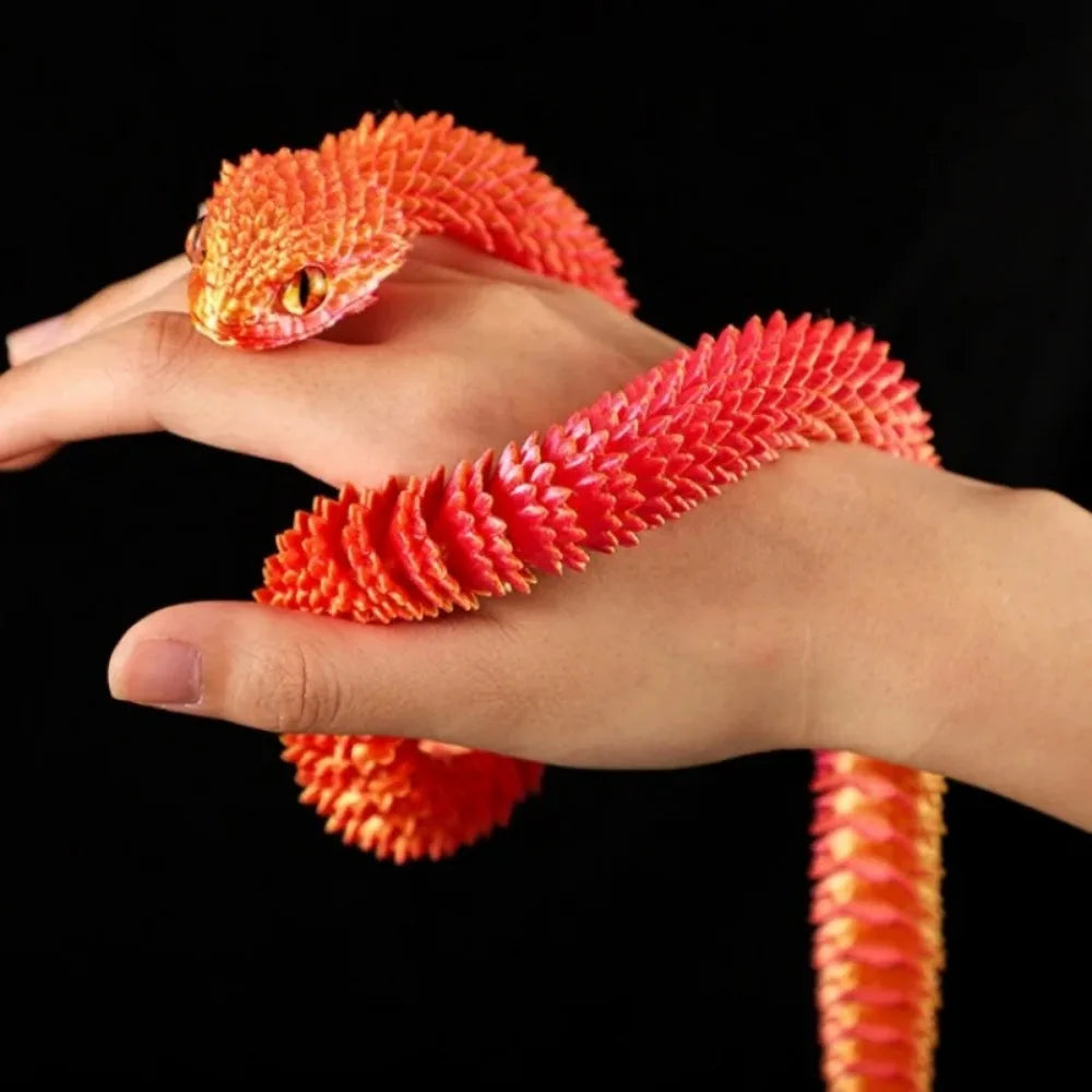 3D Printed Snake Multi-Joint Rotatable Stereoscopic Snake Office Desktop Ornament Home Decor Animal Model Figurine Car Decor Elk-Valley 3D