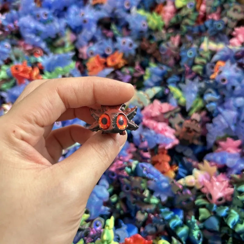 10Pcs Mini Salamander Baby 3D Printed Toys Joints Movable Simulation Small Salamander Baby Realistic Eyes Mini Toy Holiday Gifts Elk-Valley 3D