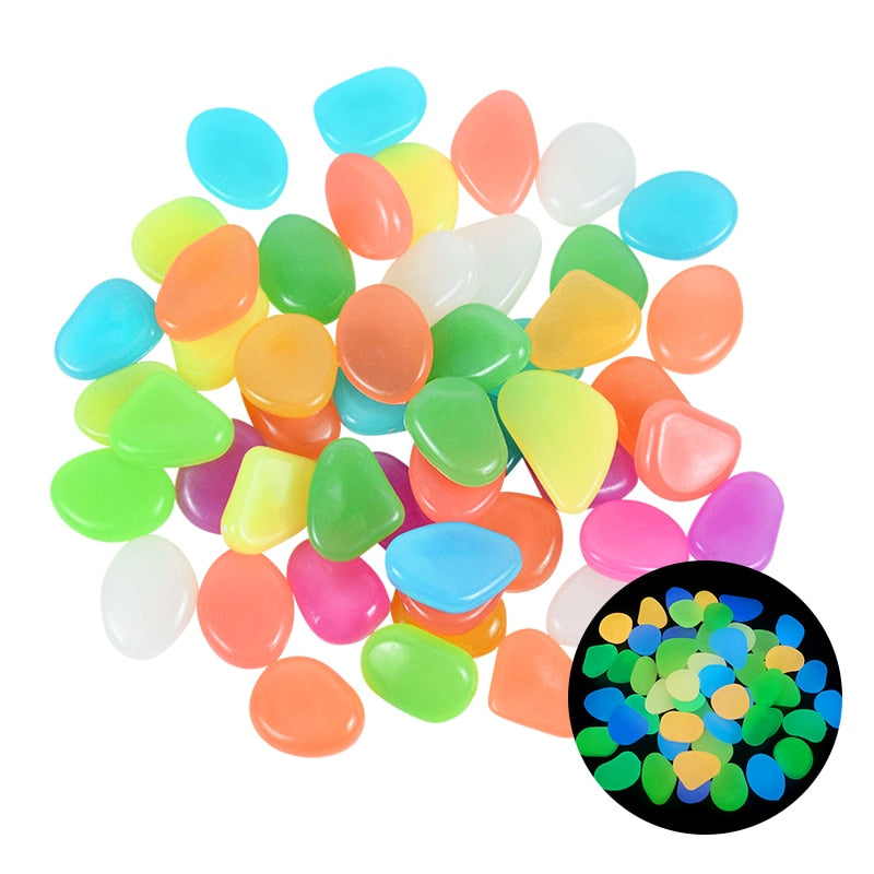 25/50pcs Glow in the Dark Garden Pebbles Glow Stones Rocks for Walkways Garden Path Patio Lawn Garden Yard Decor Luminous Stones Elk-Valley 3D