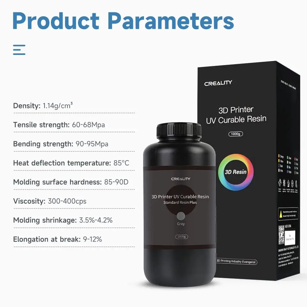 Creality Original 3D Printer Resin LCD Standard Photopolymer Resin for LCD 3D Printing 405nm UV-Curing Resin 1000g-500g /bottle Elk-Valley 3D