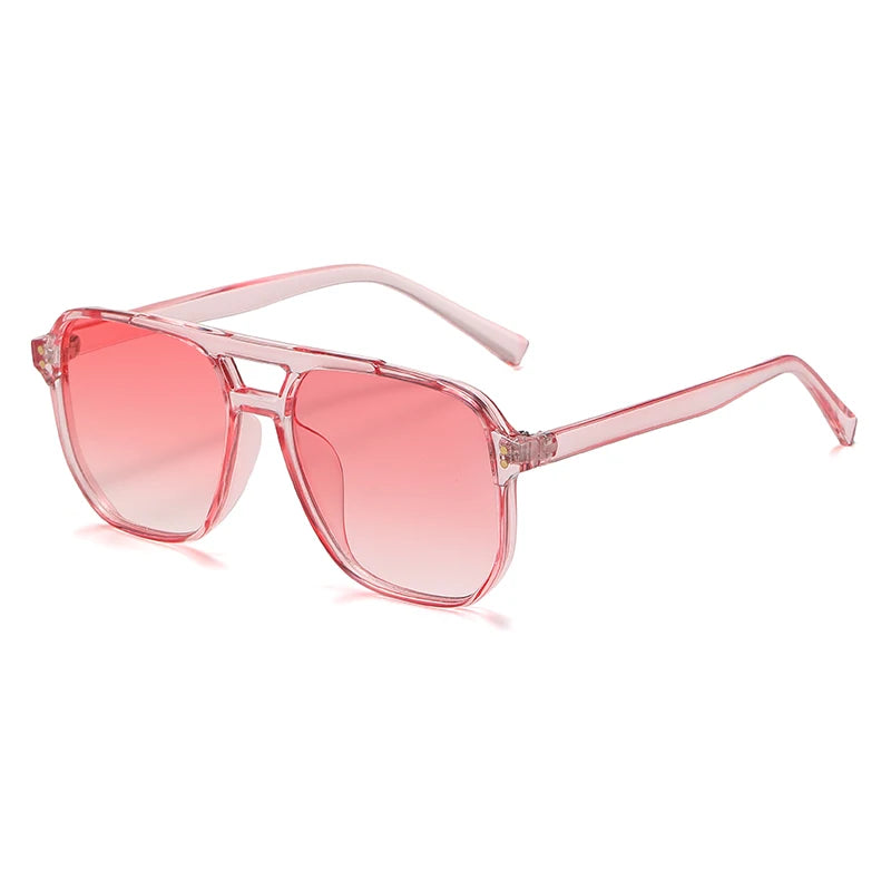 Classic Retro Oversized Pilot Sunglasses Women Vintage Double Bridge Big Oval Sun Shades Glasses Unisex Yellow Lens Eyewear Elk-Valley 3D
