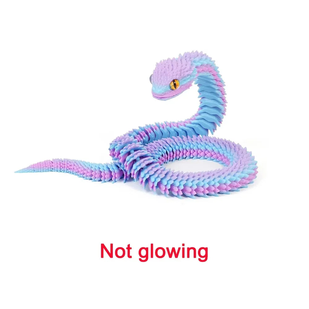 30/40cm 3D Printed Snake Toys Funny Rotatable Articulated Printed Snake Craft Ornament Simulation Animal Home Desktop Ornament Elk-Valley 3D