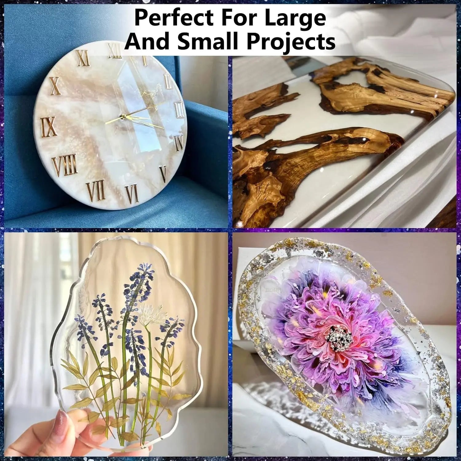 Professional AB Epoxy Resin Kit 1:1 Ratio Crystal Clear for Art Casting Jewelry Coating Coaster DIY Craft Elk-Valley 3D