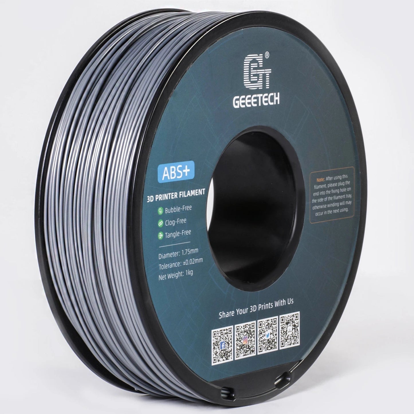 Geeetech  ABS+ 3D Filament 1.75mm 1KG plastic, 3D Printer Material, Tangle-Free, Non-Toxic, Vacuum Packaging White Black Elk-Valley 3D