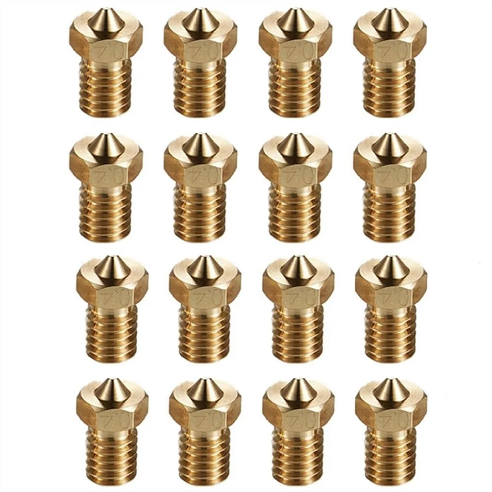 16Pcs 3D Printer Brass Nozzles 0.4mm for M6 Hotend with 1.75mm Filament Elk-Valley 3D