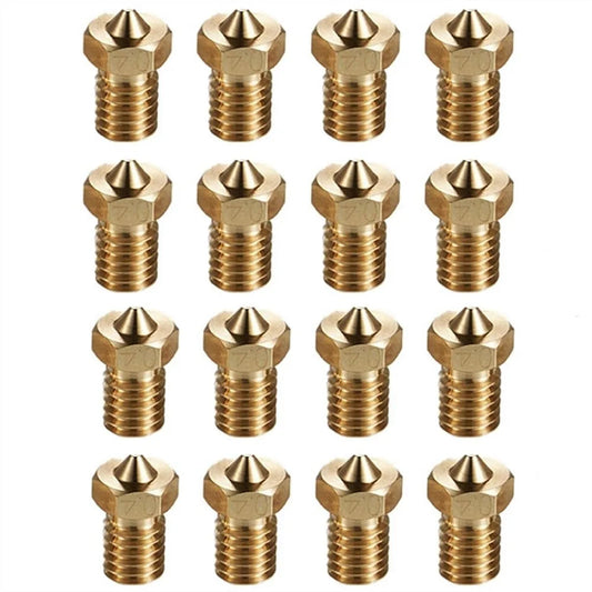 16Pcs 3D Printer Brass Nozzles 0.4mm for M6 Hotend with 1.75mm Filament Elk-Valley 3D