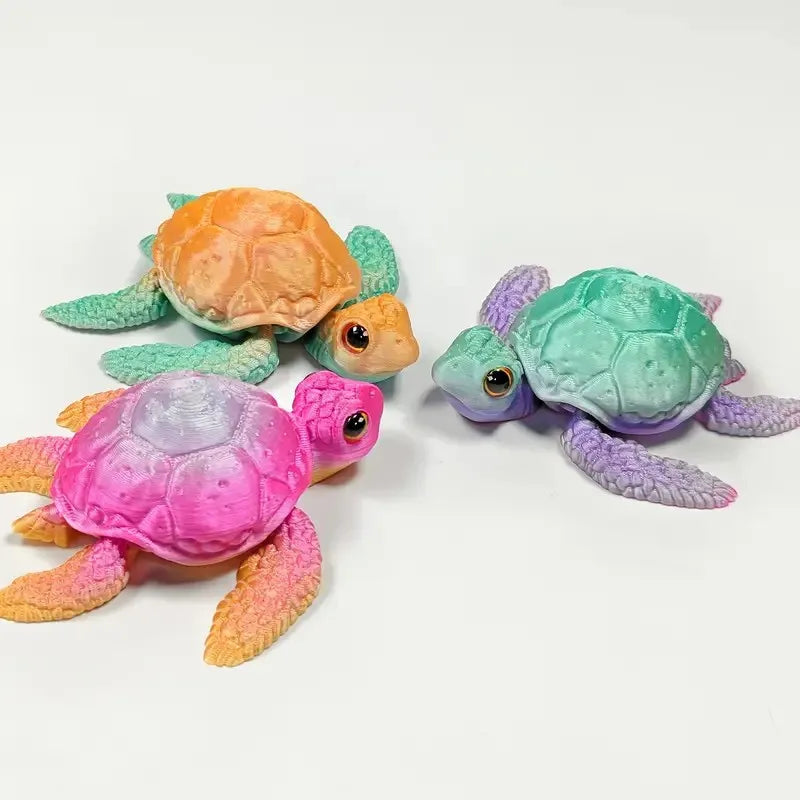 3D Printed Turtle Figurines Movable Joints Creative Collection Desktop Decoration Ornaments Holiday Gifts for Decoration Crafts Elk-Valley 3D