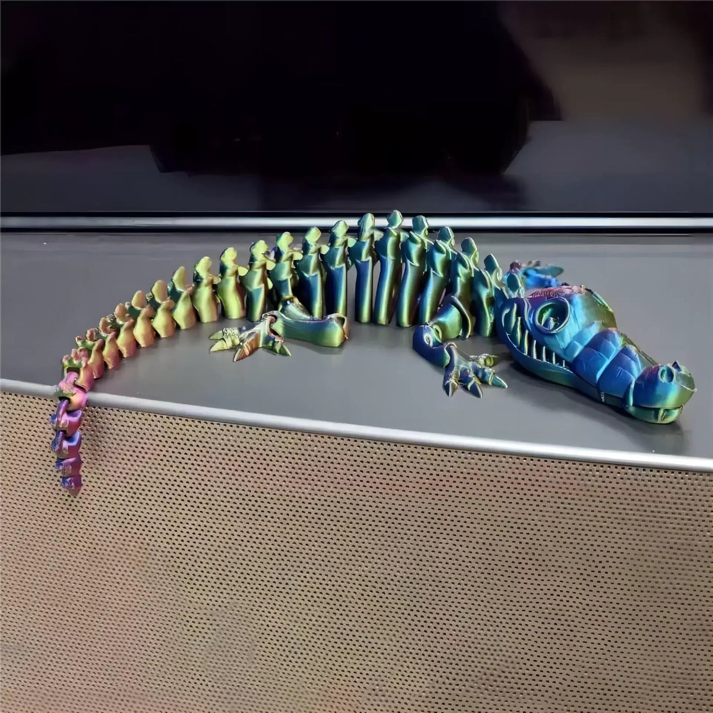 3D Printed Baby Shark, Skeleton Crocodile Skeleton Model Jointed Full Movable Birthday Gift Realistic Animals Decorative Desktop Elk-Valley 3D