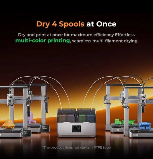 Space Pi X4 Filament Dryer, 4 Spools 3D Printer Filament Dryer Box with Dual PTC Heating,360° Hot-Air Circulation,Hot Sale