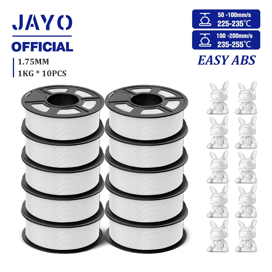 JAYO ASA / ABS / Easy ABS Filament 1.75mm 1KG 3D Filament Low Printing Temperature ABS 3D Printer Filament Excellent Resistance Elk-Valley 3D