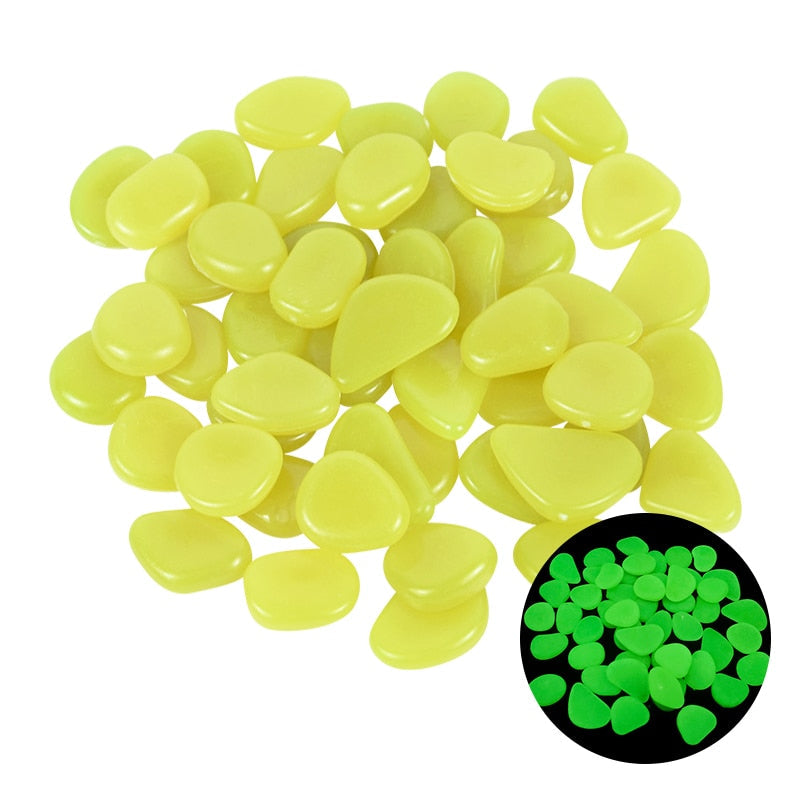 25/50pcs Glow in the Dark Garden Pebbles Glow Stones Rocks for Walkways Garden Path Patio Lawn Garden Yard Decor Luminous Stones Elk-Valley 3D