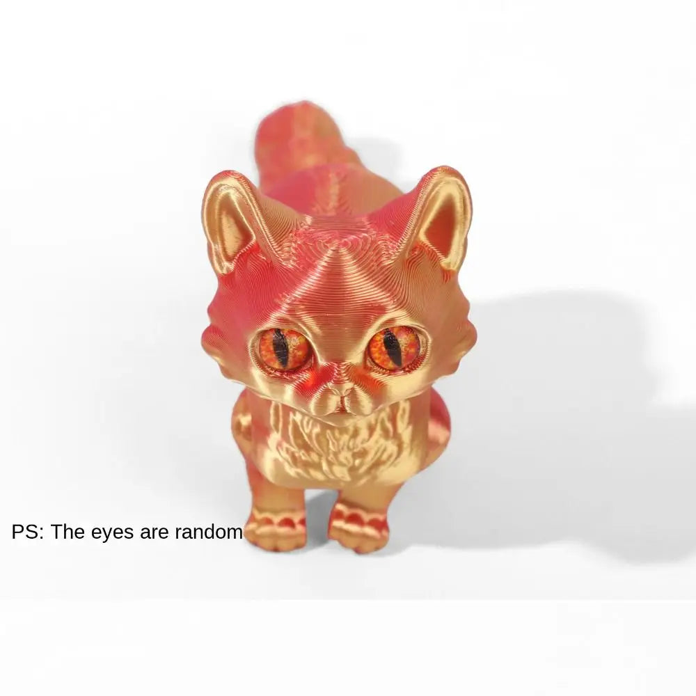 Big Eyes 3D Printed Cat Model Realistic Design Creative Sculpture Articulated Cats Doll 3D Printing Technology Cute Style