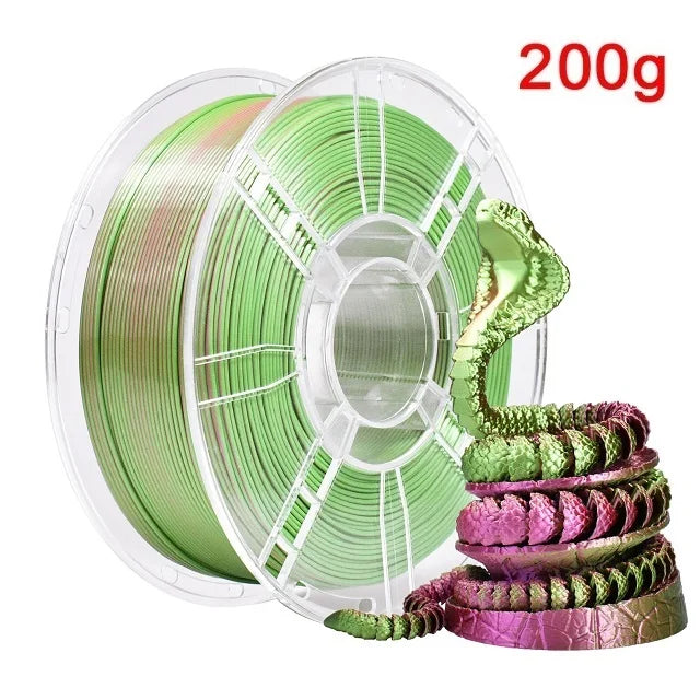 200G Dual Color Filament Silk PLA 1.75mm FDM 3D Printer Plastic Material Shiny Filament PLA Multicolor Black Red Blue Gold Elk-Valley 3D