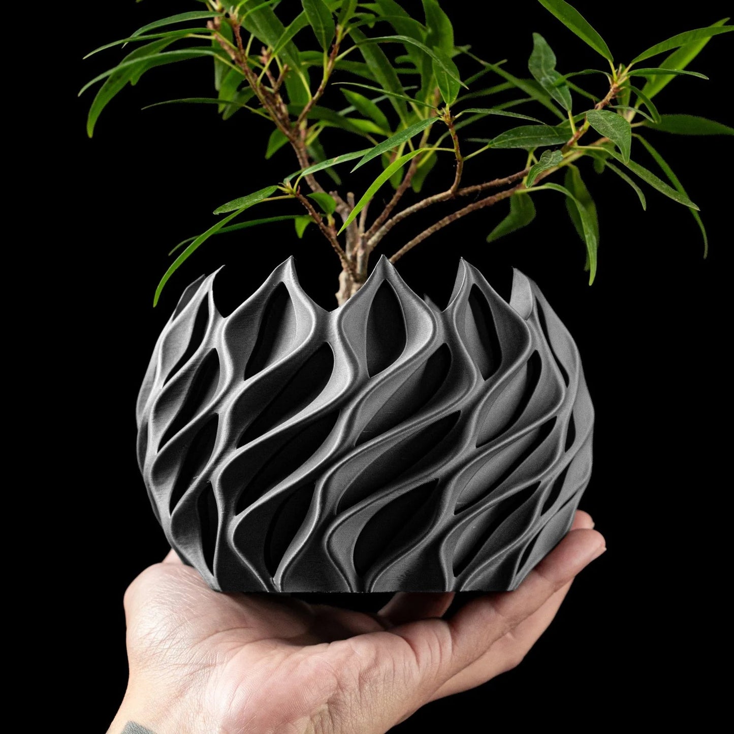 3D Printed Flower Pot, Biodegradable Texture Design - Modern Planters for Indoor Outdoor, Gardening Decor, Macetas para Plantas Elk-Valley 3D