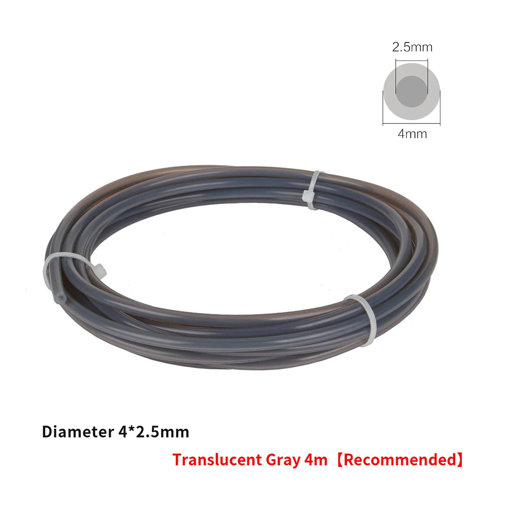 3D Printer  hotend Parts PTFE Tube Teflonto Pipe Bowden Extruder 1.75mm ID2mm OD4mm 1M 2M with Cutter and Cable tie White Black Elk-Valley 3D