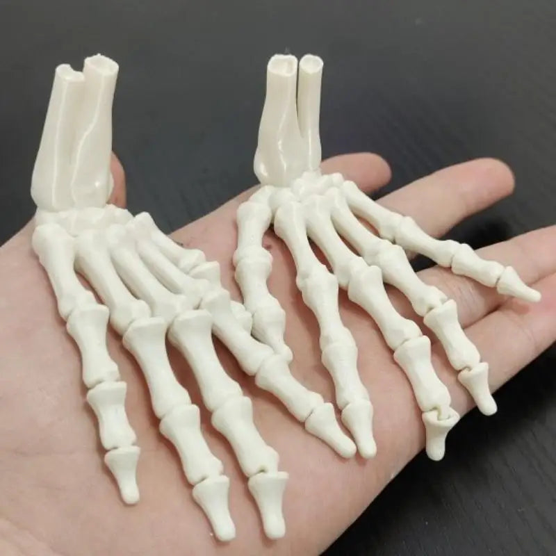 1Pcs/1Pair 3D Printed Realistic Flexible Joint Skeleton Hand Model Ghost Halloween Party Decoration Home Ornament Elk-Valley 3D