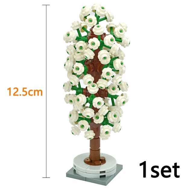 DIY Plant Tree City Bricks Assemble MOC Pine Christmas Tree Model Building Blocks Educational Sunflower Brick For Children Gifts Elk-Valley 3D