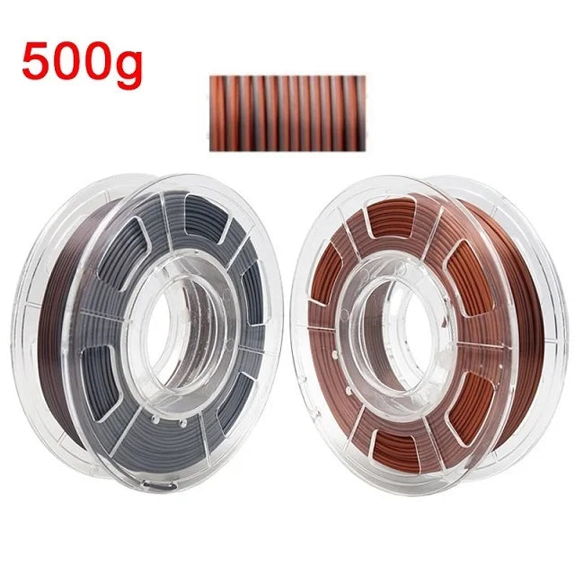Dual Color Filament Silk PLA 1.75mm 1kg 500g 250g 3D Printer Plastic Material Two Colors Filament PLA Black Red Green Bundle New Elk-Valley 3D