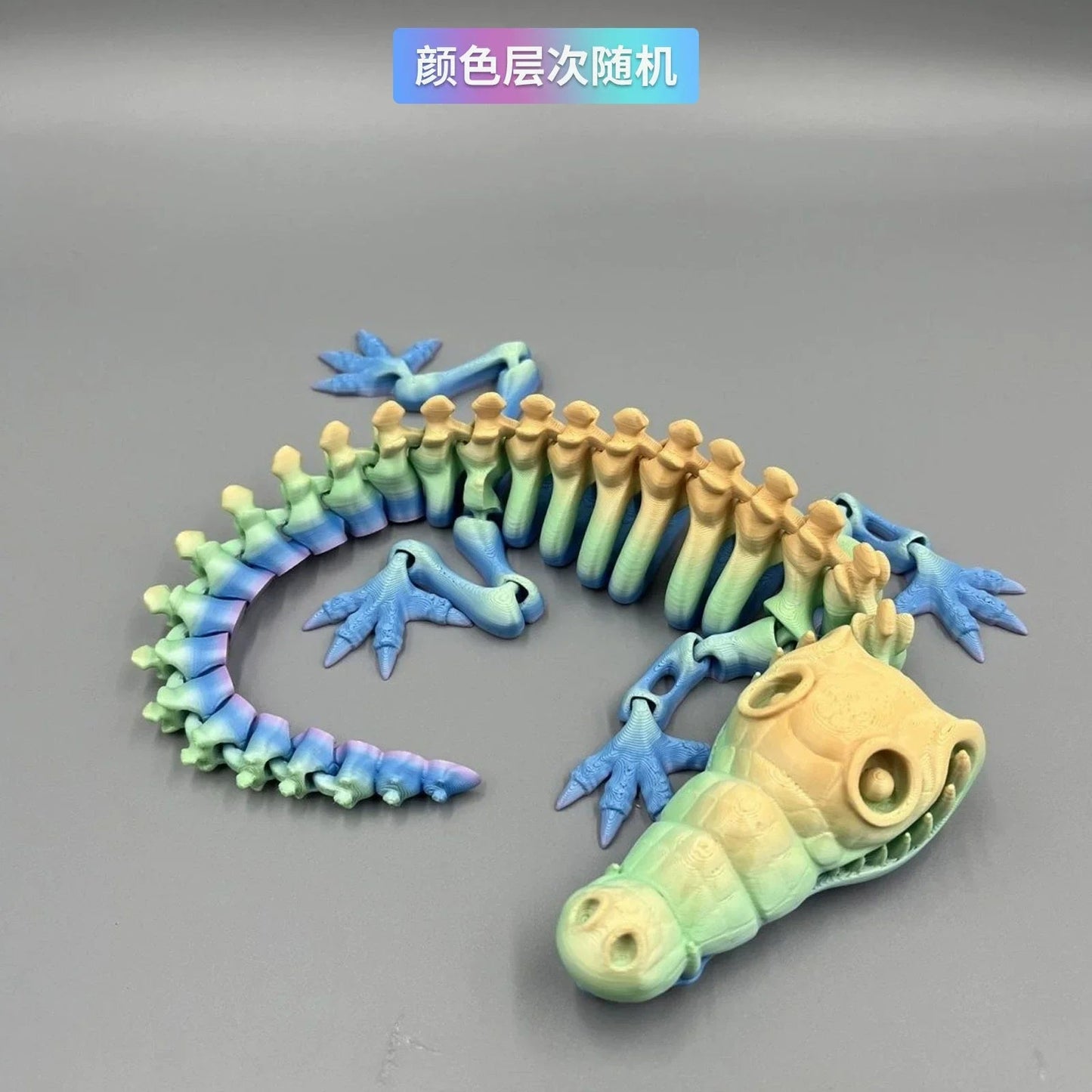 3D Printed Baby Shark, Skeleton Crocodile Skeleton Model Jointed Full Movable Birthday Gift Realistic Animals Decorative Desktop Elk-Valley 3D