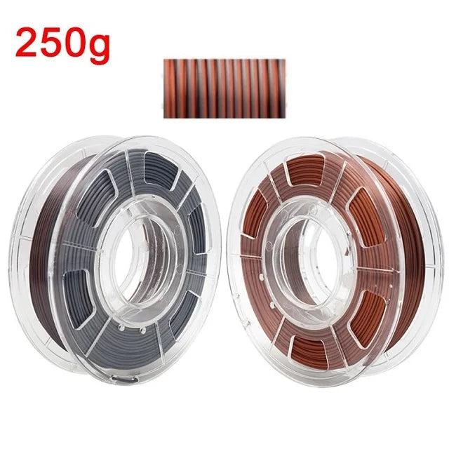 Dual Color Filament Silk PLA 1.75mm 1kg 500g 250g 3D Printer Plastic Material Two Colors Filament PLA Black Red Green Bundle New Elk-Valley 3D