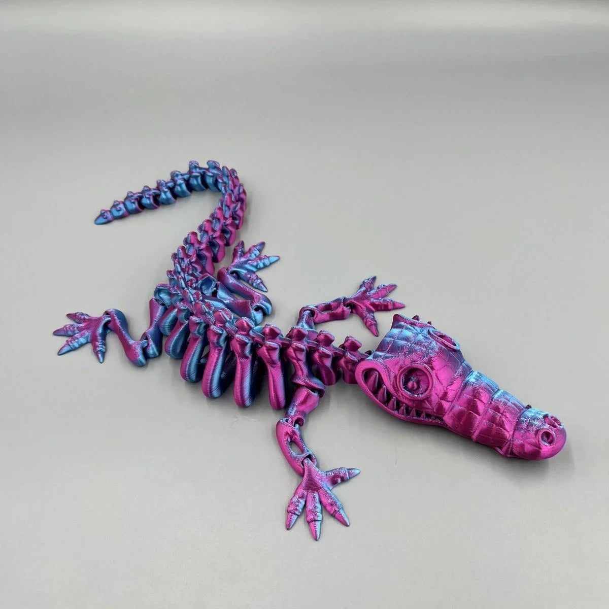 3D Printed Baby Shark, Skeleton Crocodile Skeleton Model Jointed Full Movable Birthday Gift Realistic Animals Decorative Desktop Elk-Valley 3D