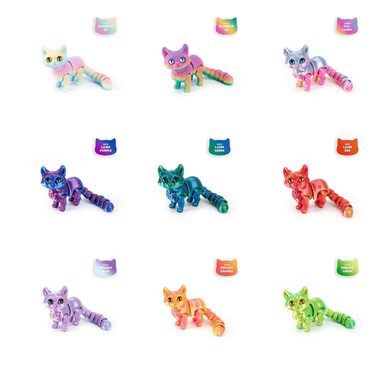 3D printed cat, adult articulated cat toy, 3D printed animal toy stress relief decoration, 3D printed cute cat desktop pet Elk-Valley 3D