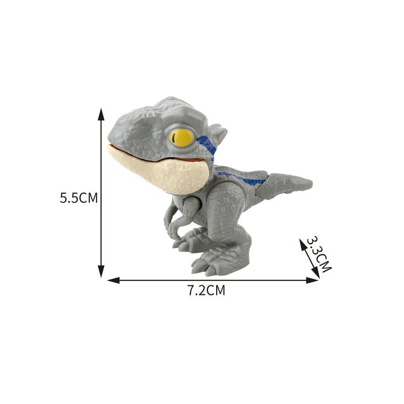 Children Jurassic Biting Finger Dinosaur Animals Model Toys Movable Joints Tricky Chameleon Hippo Kids Birthday Christmas Gifts Elk-Valley 3D