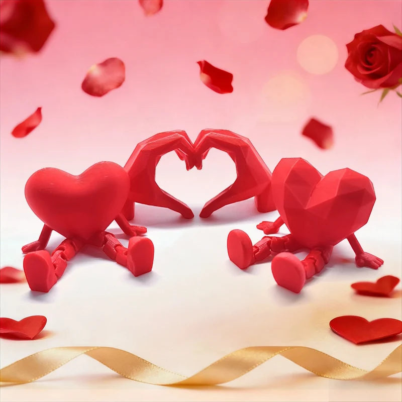 3D Printed Heart Ornament Wedding Party Decoration Valentine's Day Desk Accessiories Wedding New Year 3D Printed Decorations Elk-Valley 3D