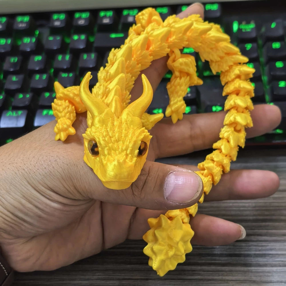 22-30CM 3D Printed Simulated Eyes Flying Dragon Baby Ornaments Joints Can Move Dragon Rockery Fish Tank Landscaping Decoration Elk-Valley 3D